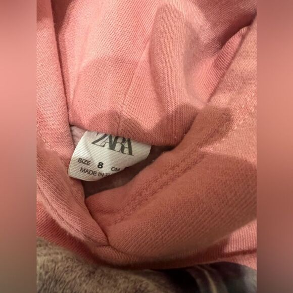 Zara Dog Graphic Friday Mood Pink Hoodie Sz 8 - Picture 2 of 4